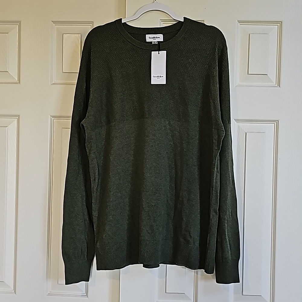 Goodfellow Mens Large Tall Green Crewneck Sweater